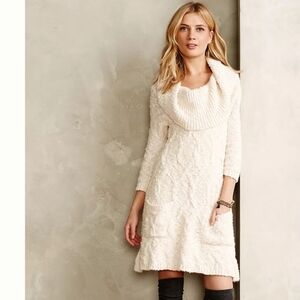Anthropologie Cream Knit Dress
